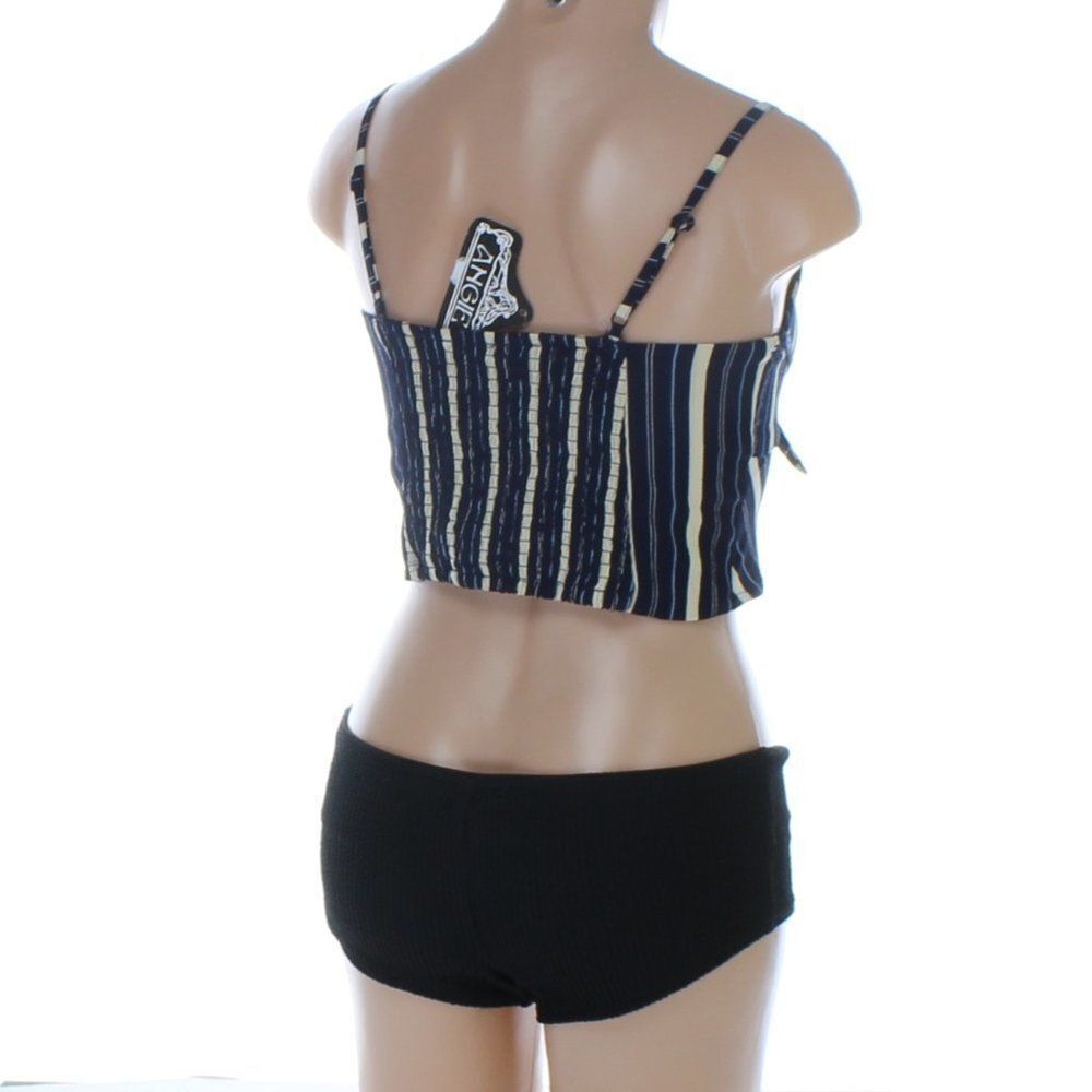 Angie Striped Blouse Tank, Tie Front NWT - Picture 4 of 11